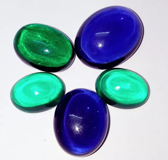 Loose Gemstone 102.77 Ct Chetan Emerald & Chetan Blue Sapphire 5 Pcs Lot Gems