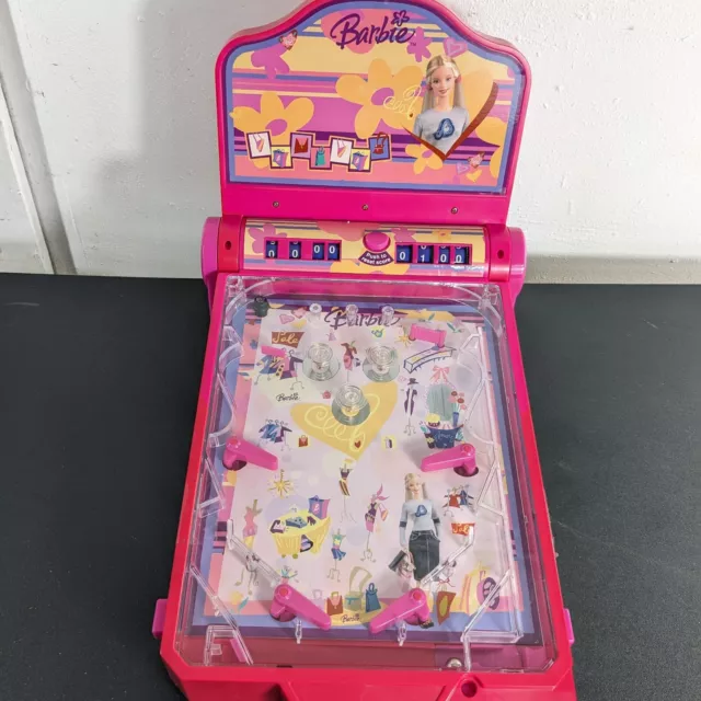 Máquina de pinball de mesa Barbie 2004 vintage ¡funciona!