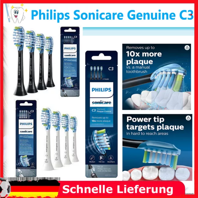 Philips Sonicare C3 Optimal Premium Plaque Bürstenköpfe für Schallzahnbürste×4/8