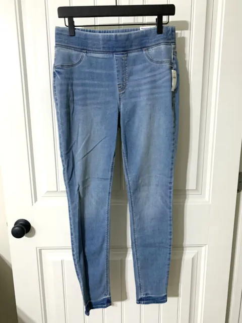 Old Navy Rockstar Womens 6 Pull-on Mid-rise Skinny Jegging Light Wash Blue Jeans