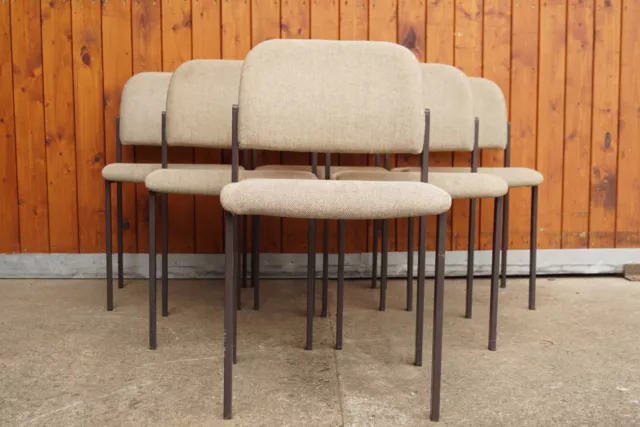 70er Sedie Vintage Sala Pranzo Metallo Lounge Impilabile 60er 1/6