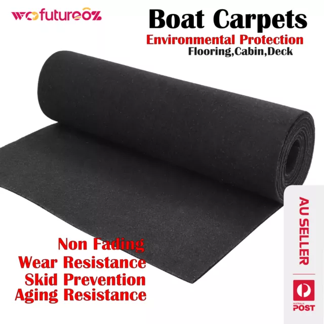 2MX3M Felt Black Marine Carpet Restoation Boat Underlay Floor Non-Slip Materials