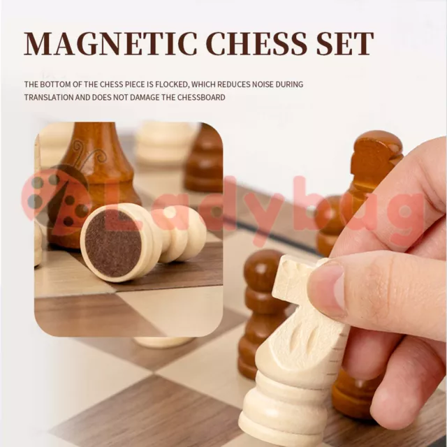 Folding Chessboard Large Wooden Magnetic International Chess Board Set Toy