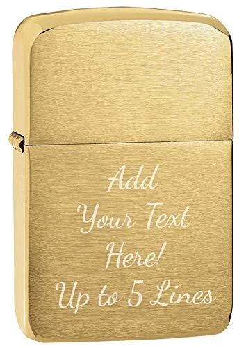 Zippo Lighter- Personalized Engrave 1941 Replica Original 1941 Brush Brass 1941B