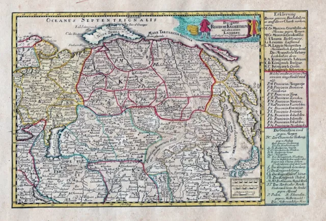 Russia Russland Asia Asien China Japan Korea Karte map Schreiber 1750