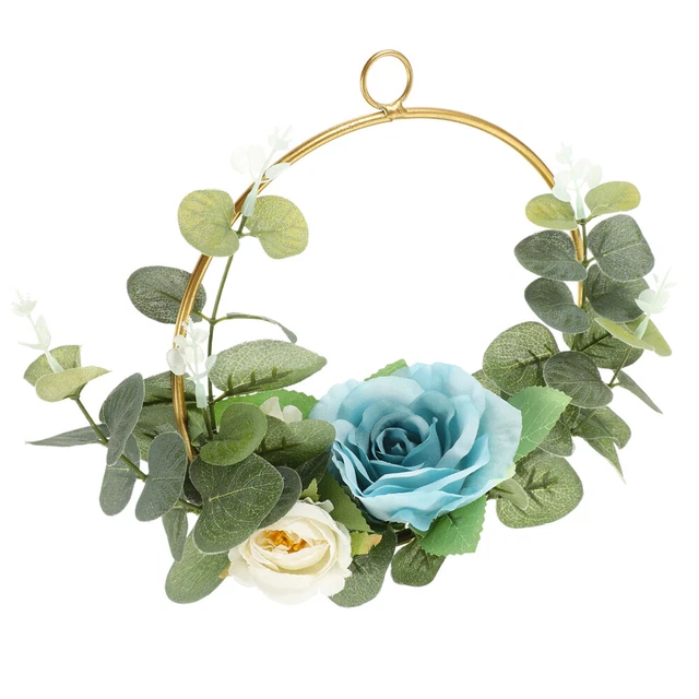 Paño de seda corona guirnalda decorativa guirnalda de hoja falsa metal