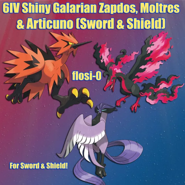 Shiny Galarian Articuno Zapdos Moltres Legendary Bird Event Pokemon SWSH  SCVI