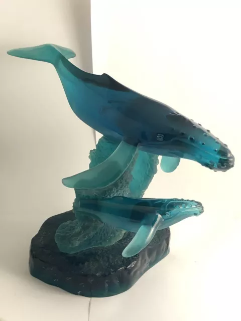 BABY TAIL CRACKED OFF Wyland 1990 blue acryllic gray whale sculpture MA 091322bH