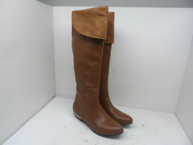 Call It Spring Women's Vegan Zip-Up Tall Riding Boots Brown Size 8.5M