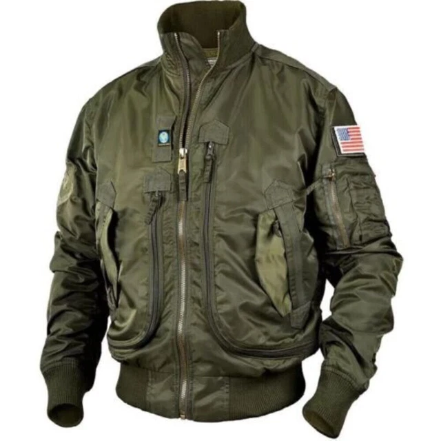 MENS FLIGHT AIR Force Pilot Flying Army Military Outwear Bomber MA1