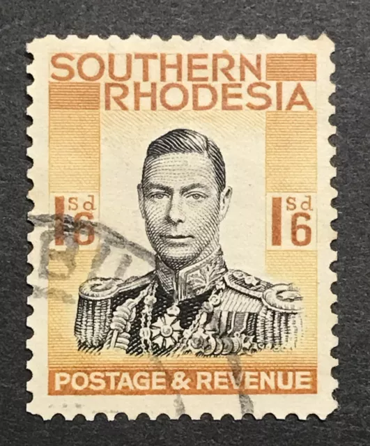 Southern Rhodesia 1937 Kgvi 1S 6D Black & Orange-Yellow Fine Used Sg 49
