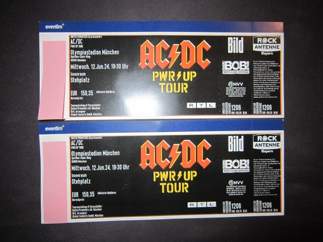 AC/DC TICKETS MÜNCHEN 2 Stück Arena am 12.06.2024 Olympiastadion ...