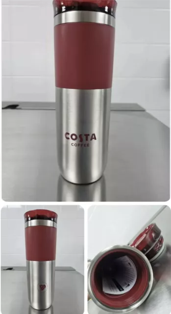 New Costa Coffee Tall Travel Cup 16oz /450ml Stainless Steel Travel Cup