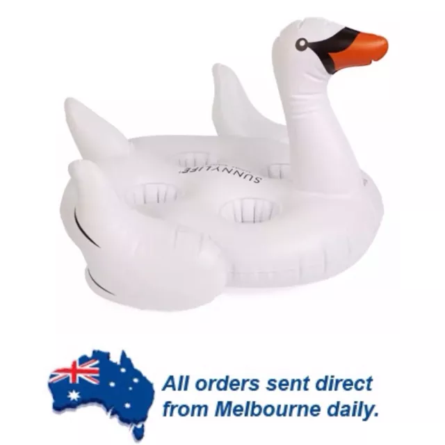 Sunny Life Inflatable Swan 4 Drink Holder