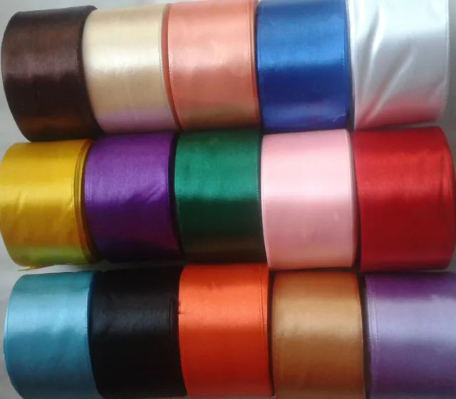 Satin Ribbon 50mm 2" inch many Colors Buy 4 Get and Get 1 Free any colour