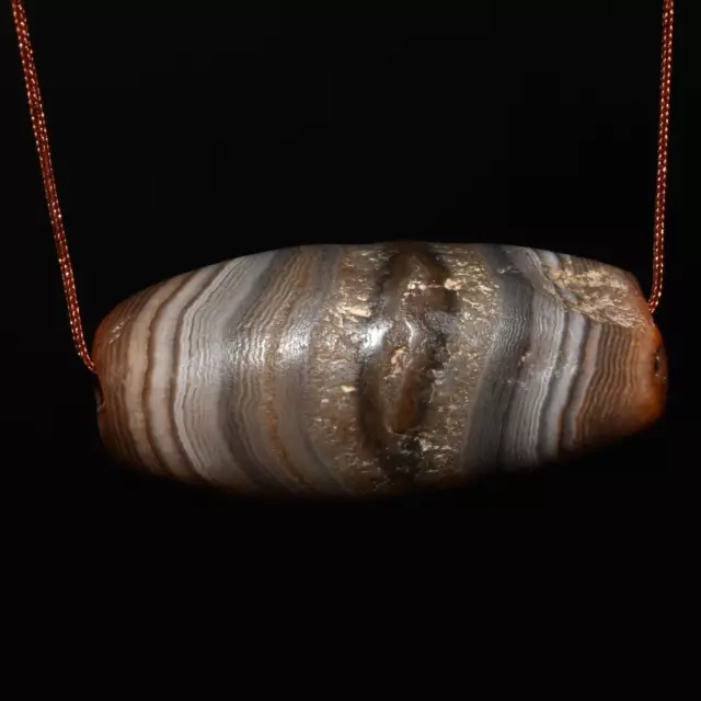 Large Ancient Tibetan Himalayan Agate Stone Dzi Bead with Eye over 1500 Year Old
