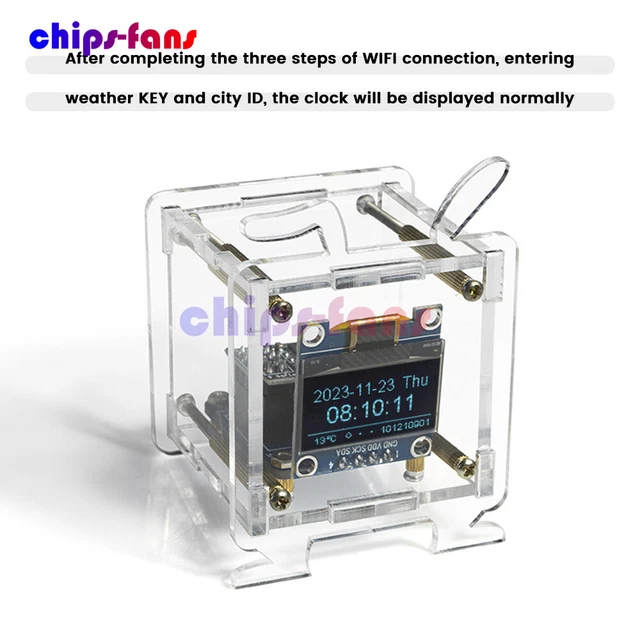 Kit DIY ESP8266 Avec écran OLED - Mini Horloge électronique à Souder Soi-même, Projet Créatif