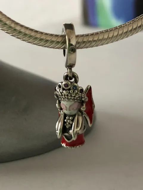 Peking Opera Doll Dangle Charm Authentic S925 Sterling Silver Charm
