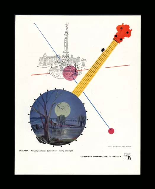 1949 State of Indiana Theme Container Corporation of America Vintage Print Ad