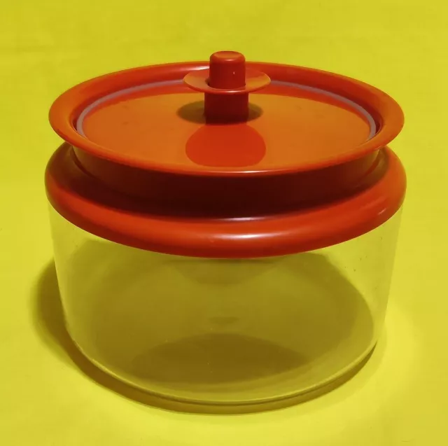 Vintage Tupperware 1.5L Push Button Lid Round Storage Canister 6 1/4 Cup