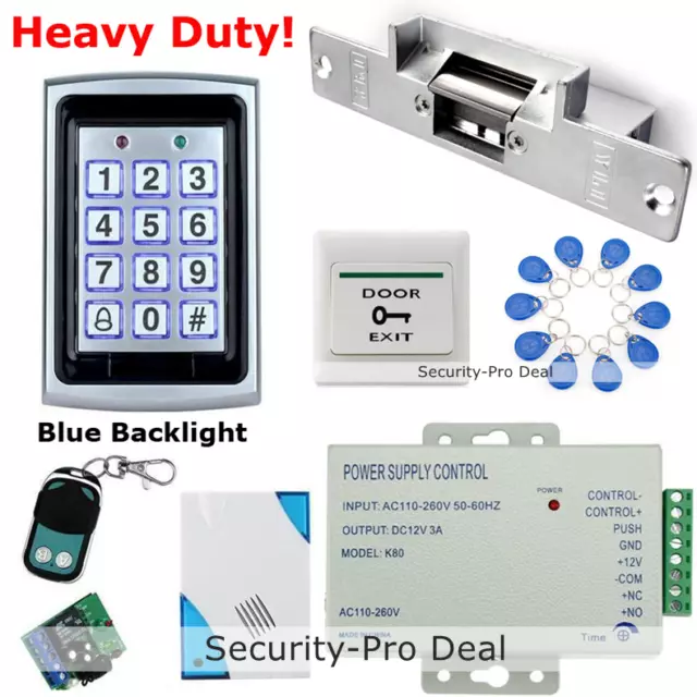 DIY RFID Card&Password Door Access Control Kit+Door Striker Lock+ Remote Control