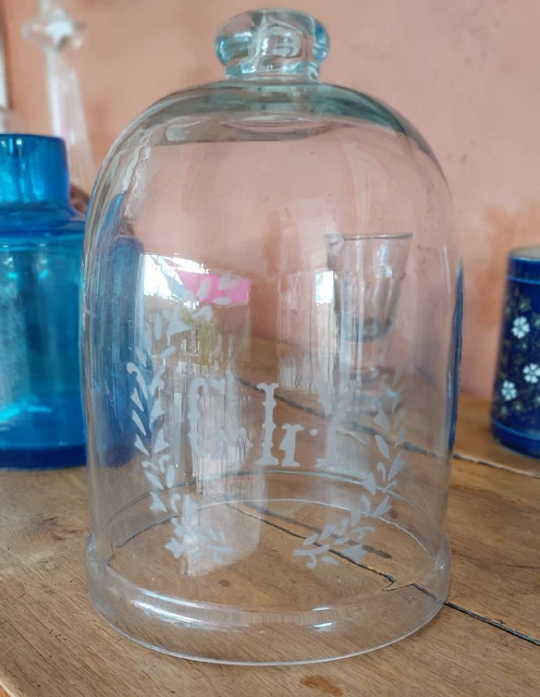 Cloche En Verre Soufflé Bleu Cobalt - Déco Vintage, Fabrication Française D'occasion
