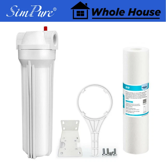 thumbnail image 2 of SimPure 3-Stage 10-Inch Whole House Water Filter Housing System - 2x PP Sediment & 1x CTO Carbon Block For Cleaner, Great-Tasting Water Everywhere 2 of 3