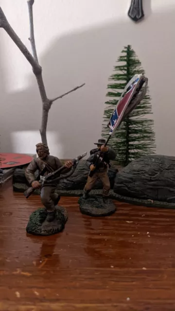 Vintage Painted Pewter Civil War Soldiers Amazing Condition Vintage Painted Pewter Civil War Soldiers Amazing Condition