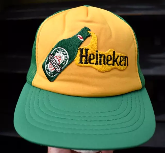 Heineken Vintage Beer Hat Beer Pouring Out Embroidered Trucker Mesh Snapback Hb3