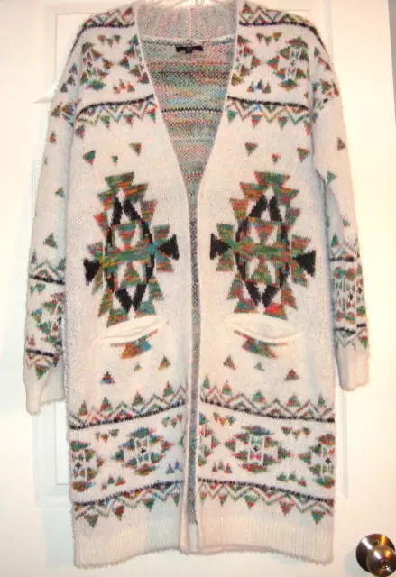 NWT Womans Size XL Aztec Southwestern  Long Open Cardigan Sweater (My Michelle)