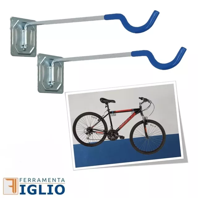 Staffa a parete con gancio regolabile per appendere la bici tramite la  ruota 2 unità - Cablematic