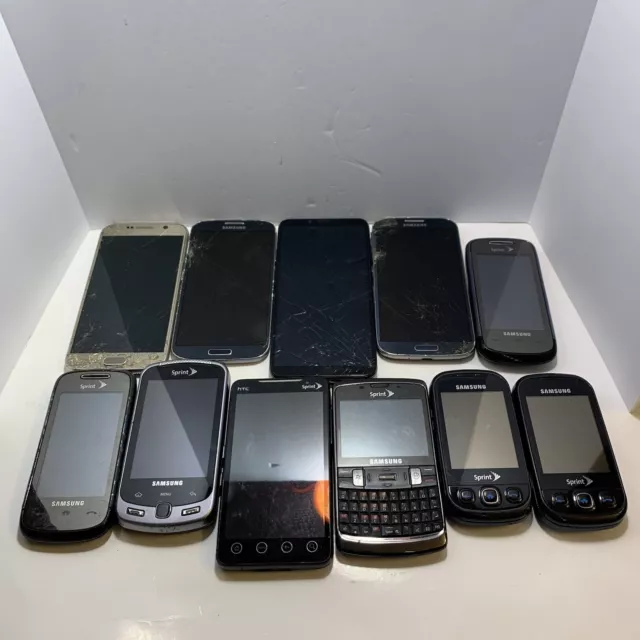 Assorted Phone Lot of 11 Samsung Smart Phones As Is For Parts or Repair