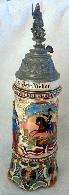 ALT Reservistenkrug Humpen Bierkrug Train Bat N 8 Ehrenbreitstein 1905 Militaria