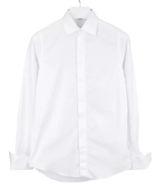 SUITSUPPLY Extra Slim Fit Formal Shirt Men's MEDIUM Button Up White