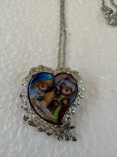 Winged Heart Precious Moments “Nativity”Pendant Necklace