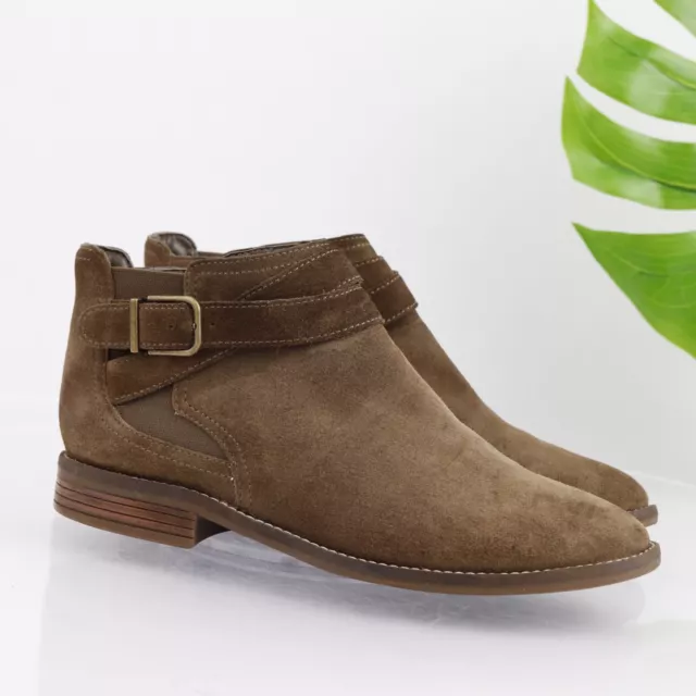 CLARKS WOMENS CAMZIN Hale Boot Size 10 M Brown Suede Low Block Heel Boho Bootie 49.87 PicClick