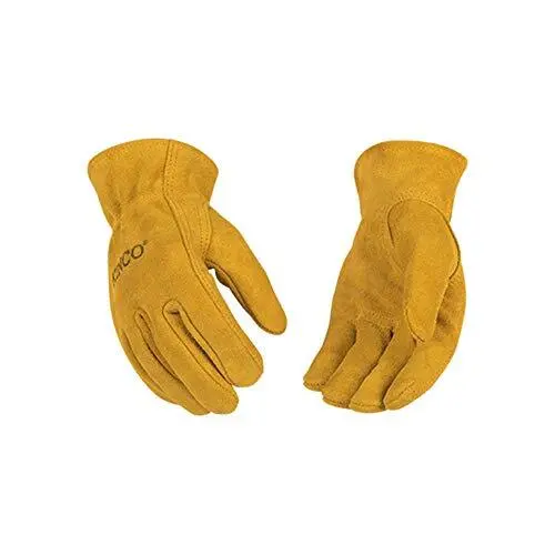 Kinco 50-KS Kids Golden Full Suede Cowhide, Easy-On Cuff Gloves, Small