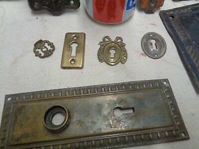 Victorian hardware KEYHOLES for repurpose 1900 thru 1939 FUN lot tin metal MIX ! 3