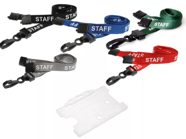 Neck Strap Lanyard with Breakaway & ID Card Pass Badge Holder (Staff plastic)