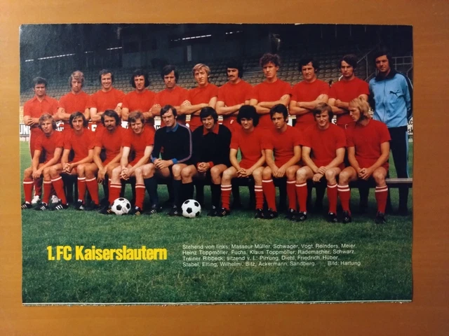 1. FC KAISERSLAUTERN, Mannschaftsfoto 1973/74, 1. BL, Kicker,DIN A4