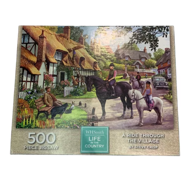 500 Piece WH Smith Jigsaw Puzzle-Life In The Country-A Ride Through The Village