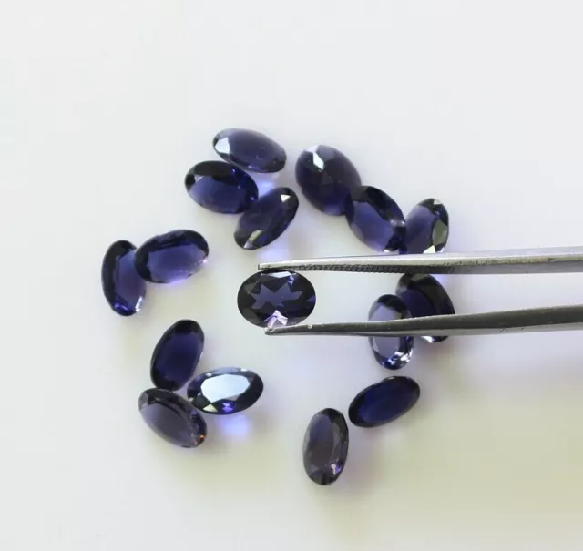 Natural Iolite 8x6mm Oval Faceted Cut Calibrated Size Loose Gemstone 5 Pcs