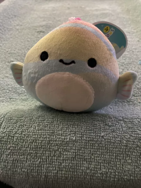 Squishmallows Canda The Fish 3 - 1/2 Inches Clip On New Free USA Shipping