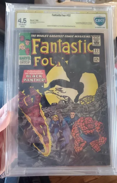 Fantastic Four #52, 1st Appearance Of The Black Panther Signed by Joe Sinnott