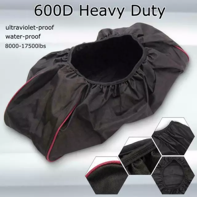 Car Winch Cover Black Waterproof Anti-dust Soft Winch Cover for Driver Recovery