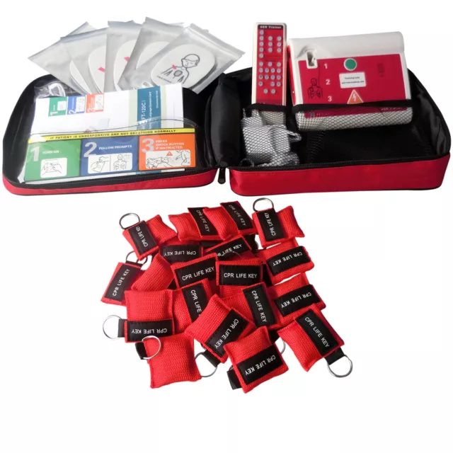 AED Trainer Training Device+50 pcs Keychain CPR Mask For First Aid Training