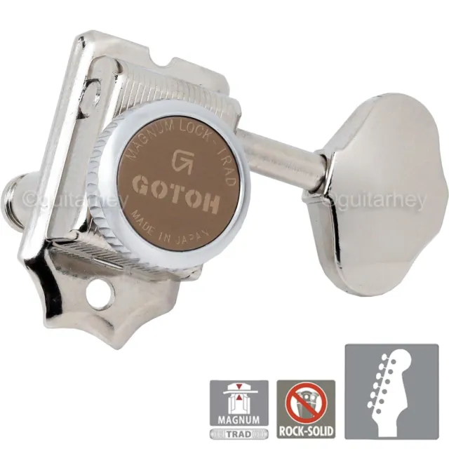 NEW Gotoh SD91-06M MGT Locking Tuners Set 6 in line STAGGERED - NICKEL