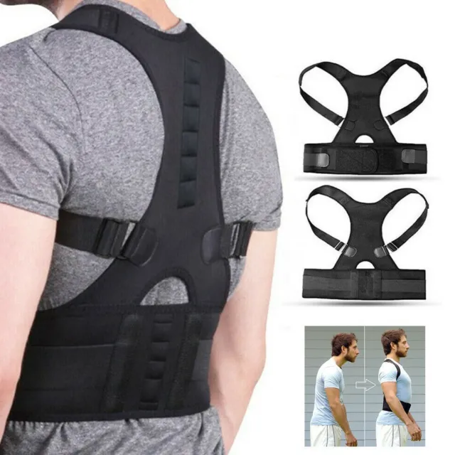 Posture Corrector Body Brace Back Lumbar Shoulder Support Belt Adjustable UK