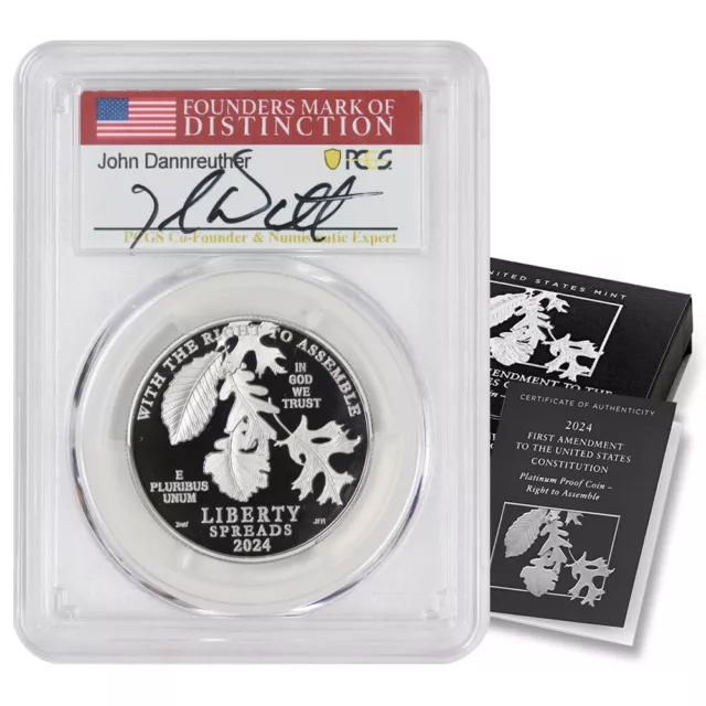 2024-W $100 Platinum Eagle PCGS PR70DCAM AR Dannreuther Label w/Original Box