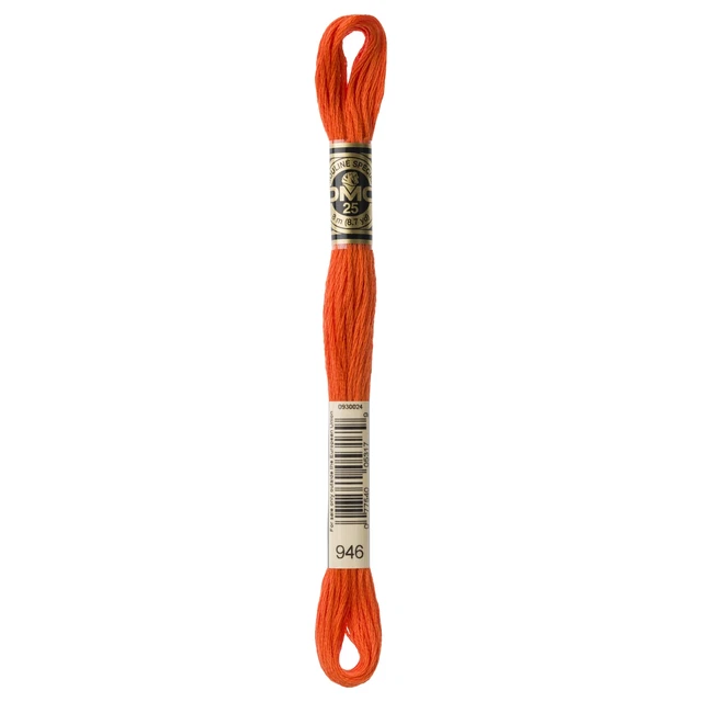 Paquete de 12 DMC 6 hilos bordado algodón 8,7 yardas mediano naranja quemado -117-946